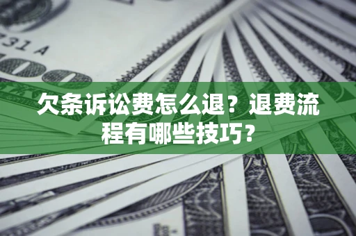 济南欠条诉讼费怎么退？退费流程有哪些技巧？