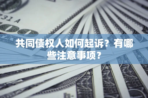济南共同债权人如何起诉？有哪些注意事项？